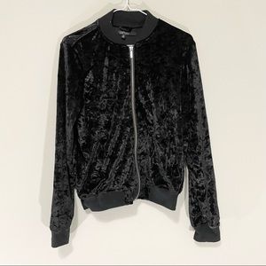 Louise Paris Faux Velvet Zip Up Lightweight Jacket Size M